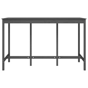 vidaXL Baro stalas, pilkas, 180x80x110cm, pu&scaron;ies medienos masyvas