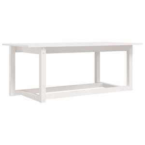 Konferenční stolek bílý 110 x 55 x 45 cm masivní borové dřevo - obrázek 2
