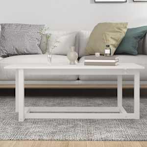 Konferenční stolek bílý 110 x 55 x 45 cm masivní borové dřevo - obrázek 5
