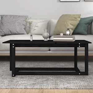 Konferenční stolek černý 110 x 55 x 45 cm masivní borové dřevo - obrázek 5