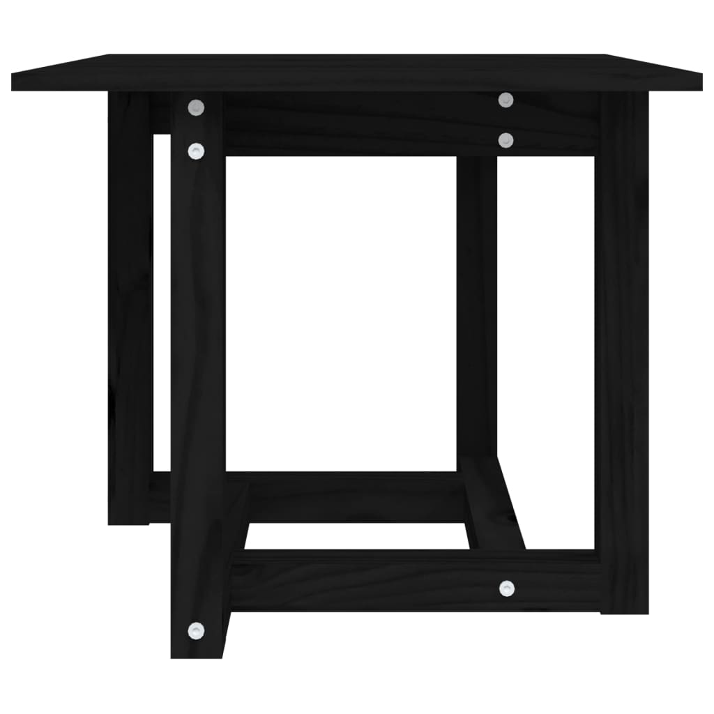 vidaXL Măsuță de cafea, negru, 50x50x45 cm, lemn masiv de pin