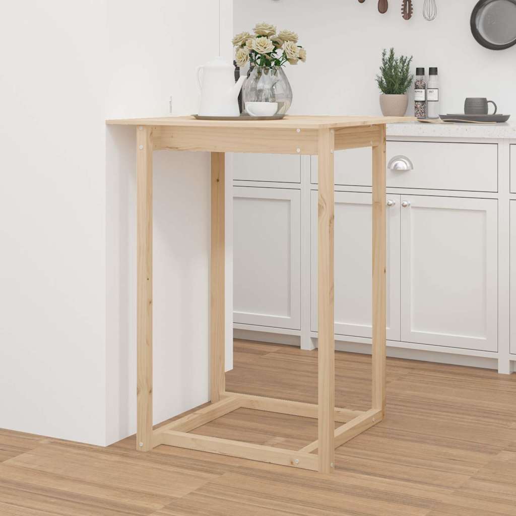 Barbord Massivt Fyrretræ - Naturfarvet / 80 x 80 x 110 cm
