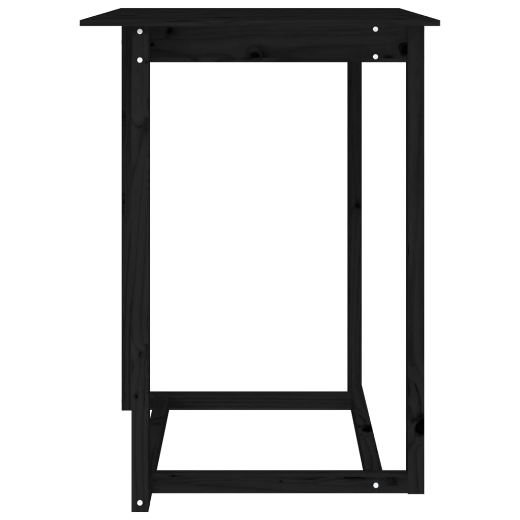 vidaXL Bar Table Black 80x80x110 cm Solid Wood Pine