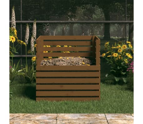 vidaXL Komposto dėžė, medaus rudas, 80x80x78cm, pušies masyvas