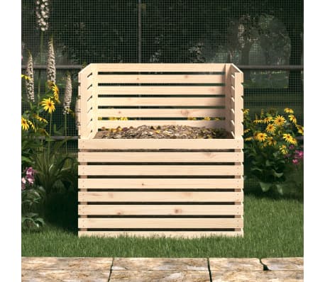 vidaXL Composteur 100x100x102 cm Bois massif de pin