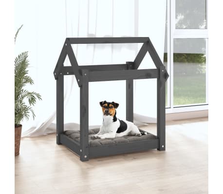 Hondenmand 51,5x44x9 cm massief grenenhout grijs kopen