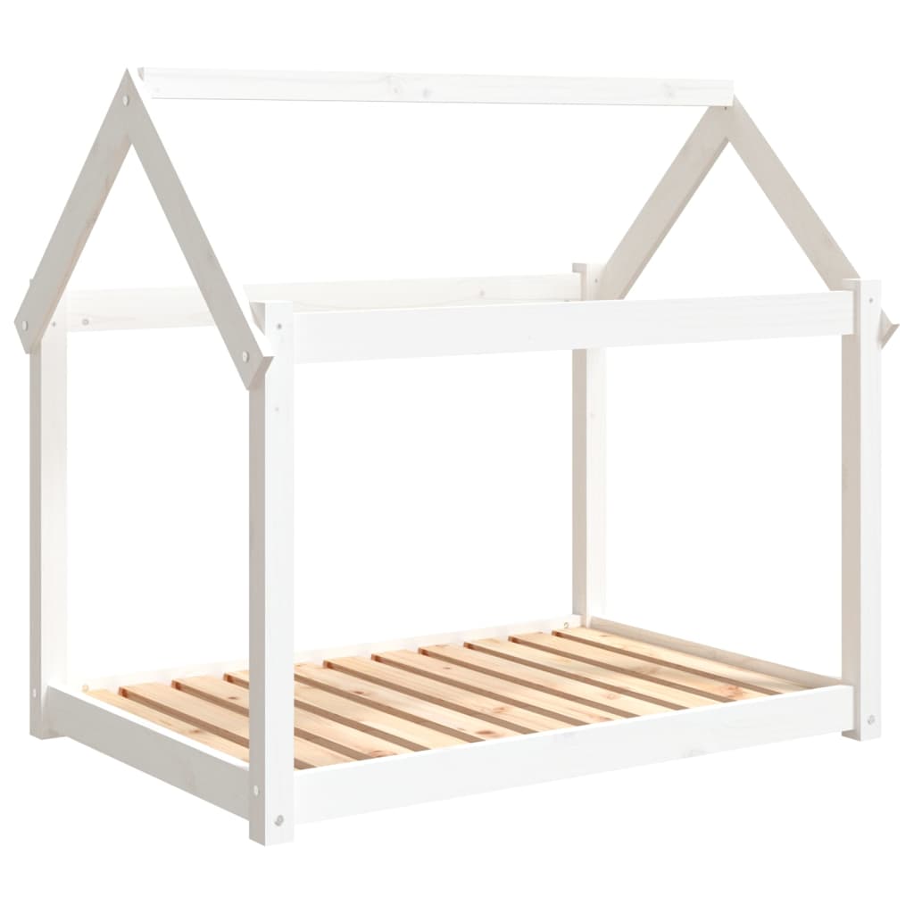 vidaXL Pelíšek pro psy bílý 101x70x90 cm masivní borovice