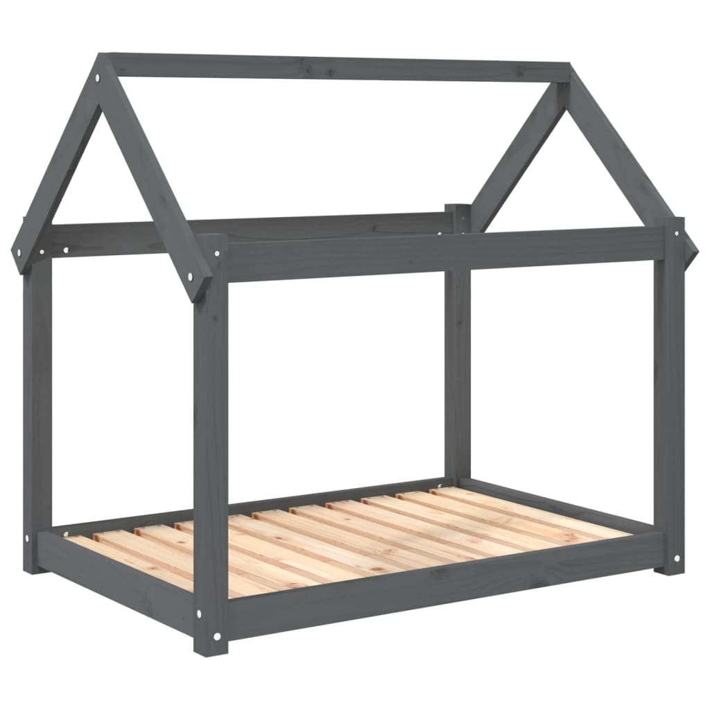 vidaXL Pelíšek pro psy šedý 101x70x90 cm masivní borovice