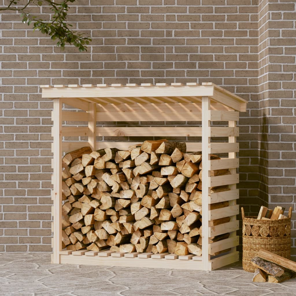 vidaXL Rastel pentru lemne de foc, 108x73x108 cm, lemn masiv de pin