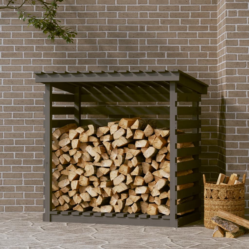Support pour bois de chauffage Gris 108x73x108 cm Bois de pin