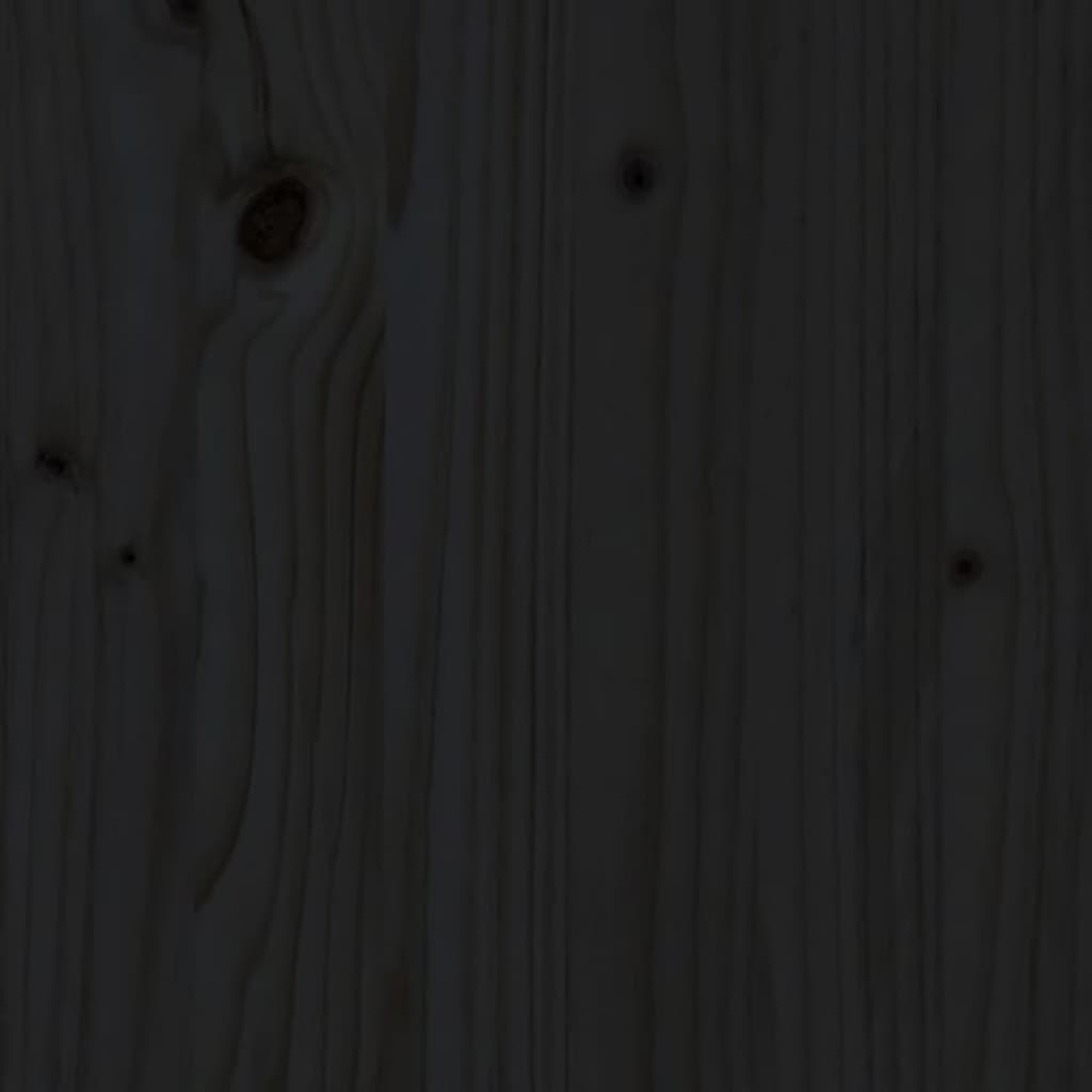 Fekete tömör fenyőfa tűzifatartó állvány 108 x 73 x 108 cm 