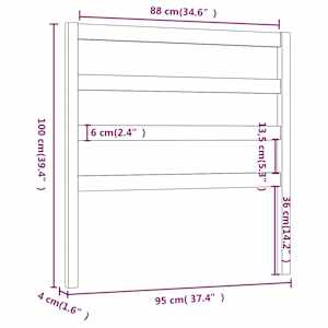 Čelo postele šedá 95 x 4 x 100 cm masivní borovice - obrázek 6