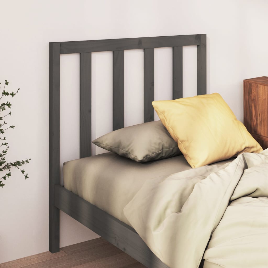 vidaXL Tăblie de pat, gri, 95x4x100 cm, lemn masiv de pin