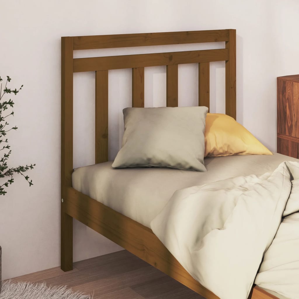 vidaXL Tăblie de pat, maro miere, 95x4x100 cm, lemn masiv de pin (si imagine noua