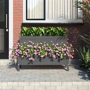 vidaXL Jardini&egrave;re Gris 110x84x75 cm Bois massif de pin