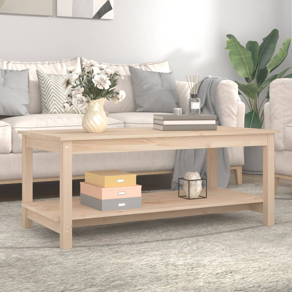 vidaXL tömör fenyőfa dohányzóasztal 110 x 55 x 45 cm