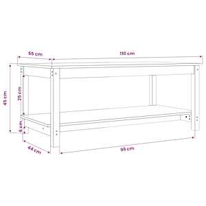 Konferenční stolek 110 x 55 x 45 cm masivní borové dřevo - obrázek 8
