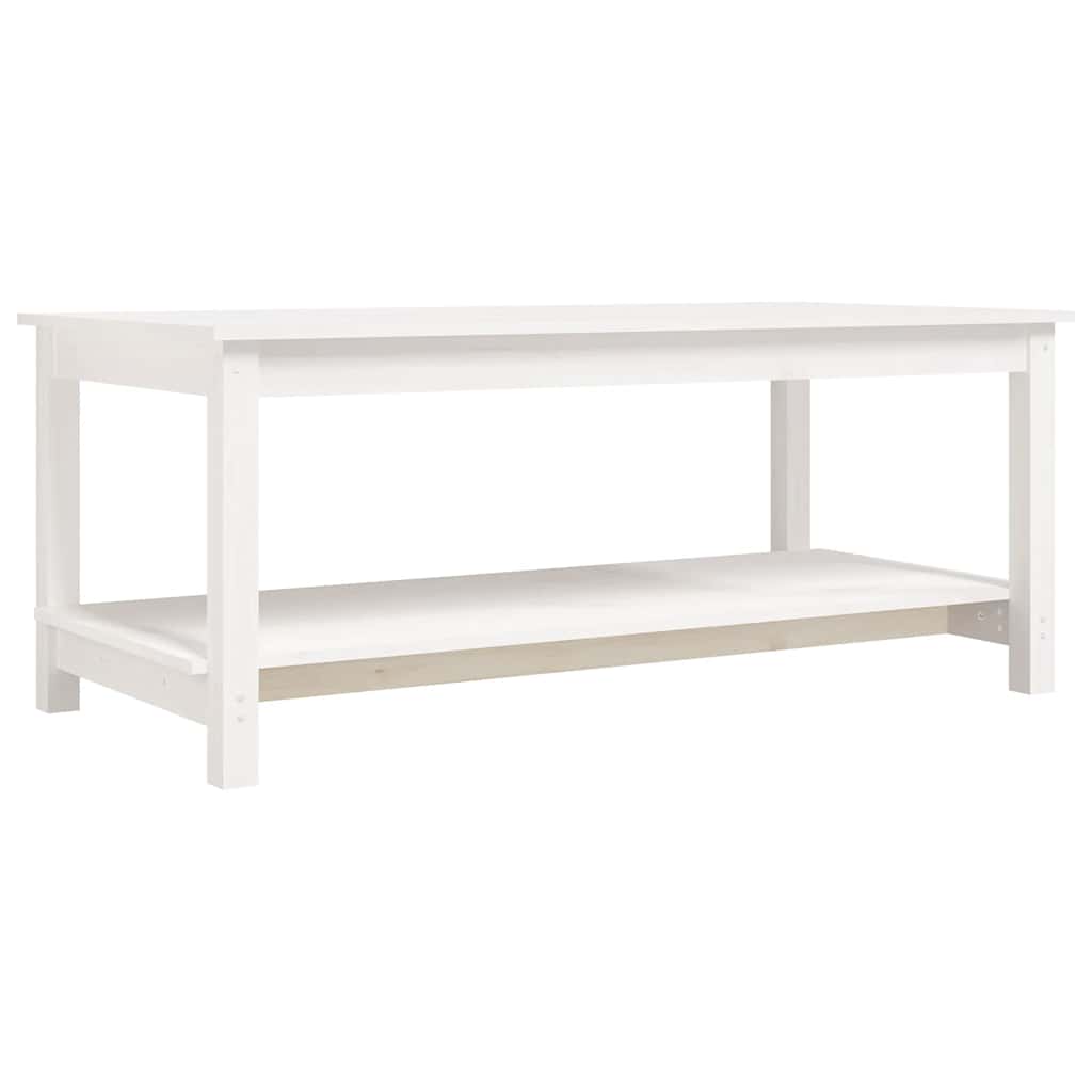 E-shop vidaXL Konferenčný stolík biely 110x55x45 cm borovicový masív