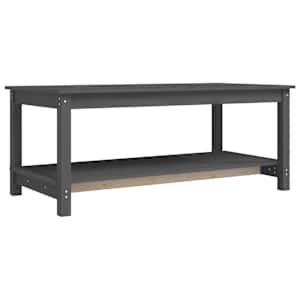 Konferenční stolek šedý 110 x 55 x 45 cm masivní borové dřevo - obrázek 2