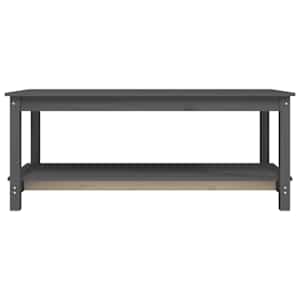 Konferenční stolek šedý 110 x 55 x 45 cm masivní borové dřevo - obrázek 5