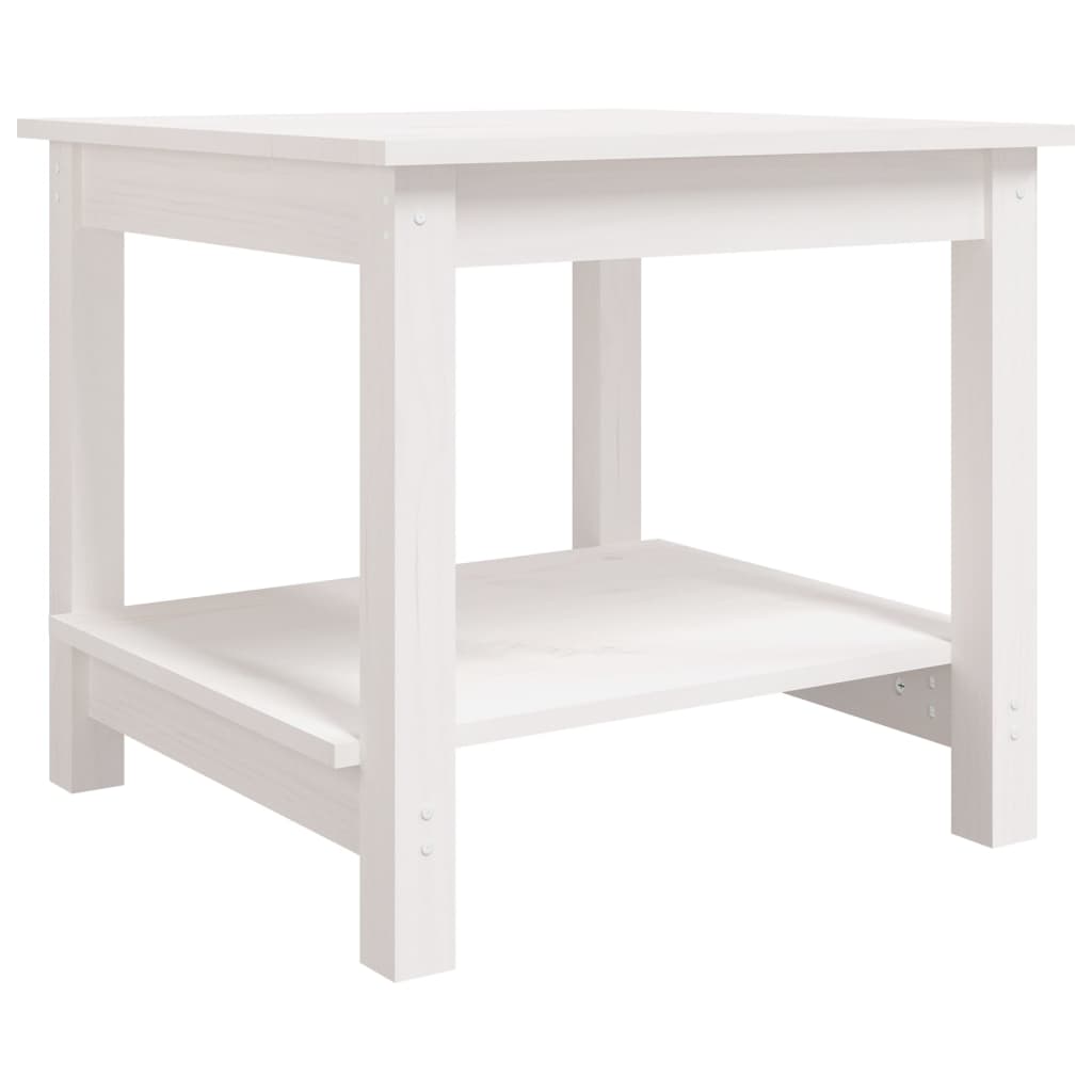 vidaXL Konferenční stolek bílý 50 x 50 x 45 cm masivní borové dřevo
