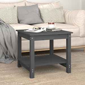 vidaXL Salongbord gr&aring; 50x50x45 cm heltre furu