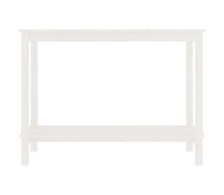 vidaXL Τραπέζι Κονσόλα Λευκό 110 x 40 x 80 εκ. από Μασίφ Ξύλο Πεύκου