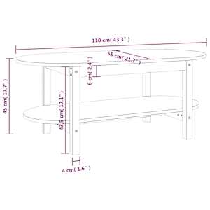 Konferenční stolek 110 x 55 x 45 cm masivní borové dřevo - obrázek 8