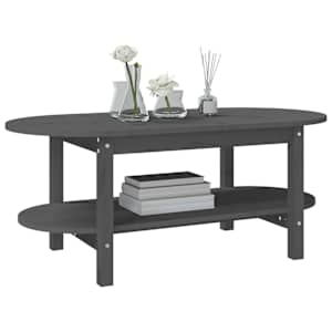 Konferenční stolek šedý 110 x 55 x 45 cm masivní borové dřevo - obrázek 4