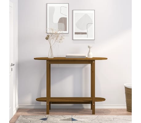 vidaXL Table console Marron miel 110x40x80 cm Bois massif de pin