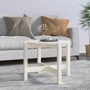 Klubska mizica bela Ø 62,5x45 cm trdna borovina