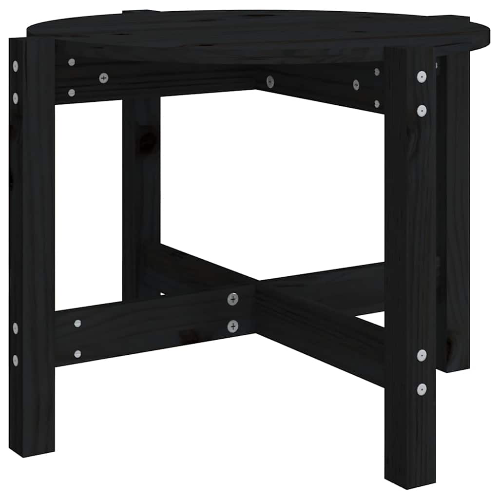 E-shop vidaXL Konferenčný stolík čierny Ø 62,5x45 cm borovicový masív