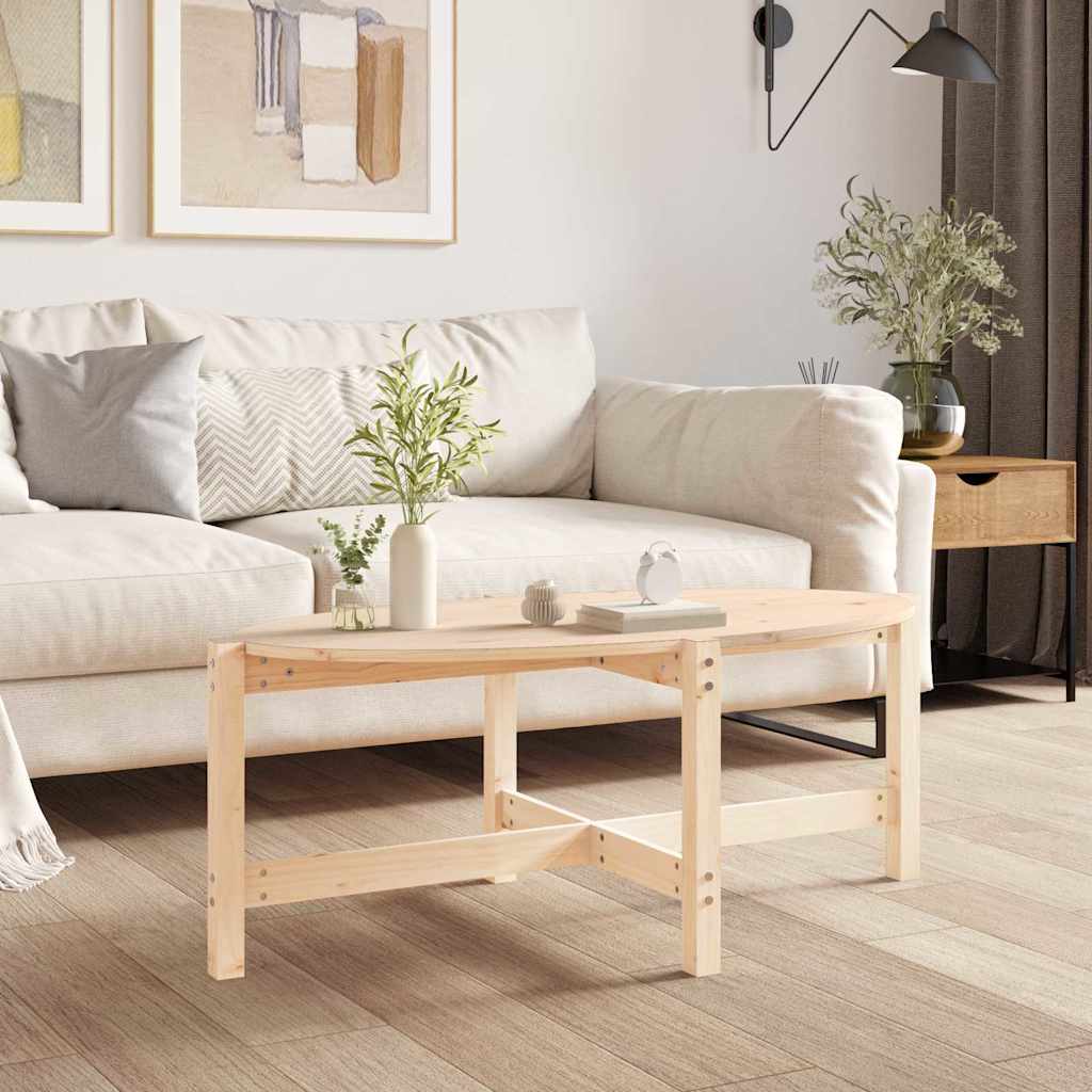 Sofabord Massivt Fyrretræ - Naturfarvet / 118 x 63 x 45 cm