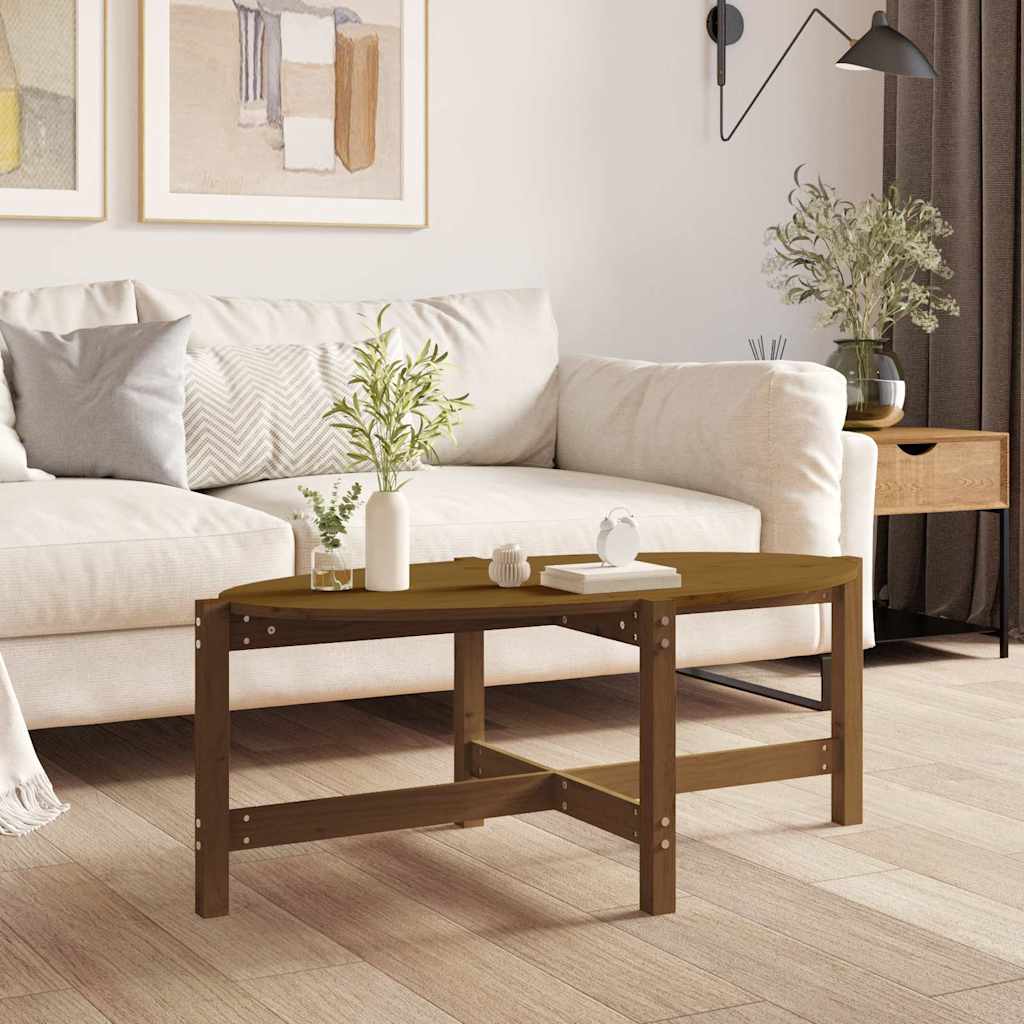 Sofabord Massivt Fyrretræ - honningfarvet / 118 x 63 x 45 cm
