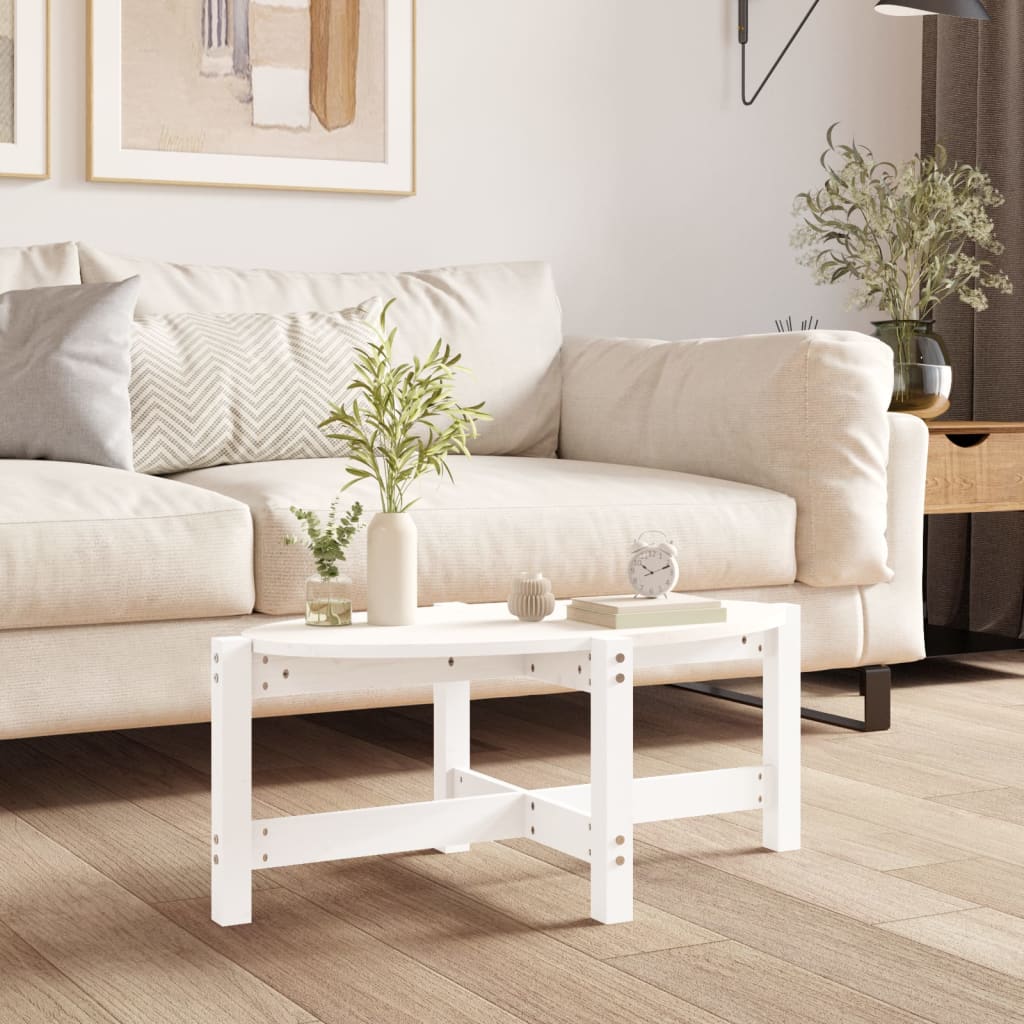 vidaXL sofabord 87x48x35 cm massivt fyrretræ hvid