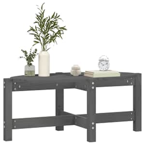 Konferenční stolek šedý 87 x 48 x 35 cm masivní borové dřevo - obrázek 4