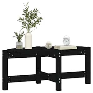 Konferenční stolek černý 87 x 48 x 35 cm masivní borové dřevo - obrázek 4