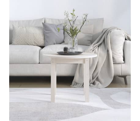 vidaXL Coffee Table White Solid Pine Wood Medium Durable Coffee Table