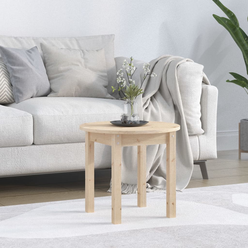 vidaXL Coffee Table Ø 45×40 cm Solid Wood Pine