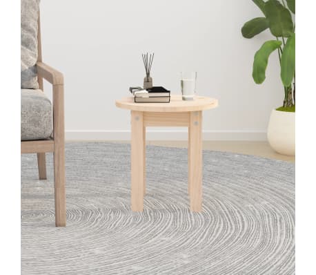 vidaXL Klubska mizica &Oslash; 35x35 cm trdna borovina