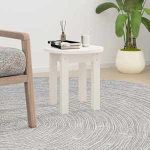 Klubska mizica bela Ø 35x35 cm trdna borovina