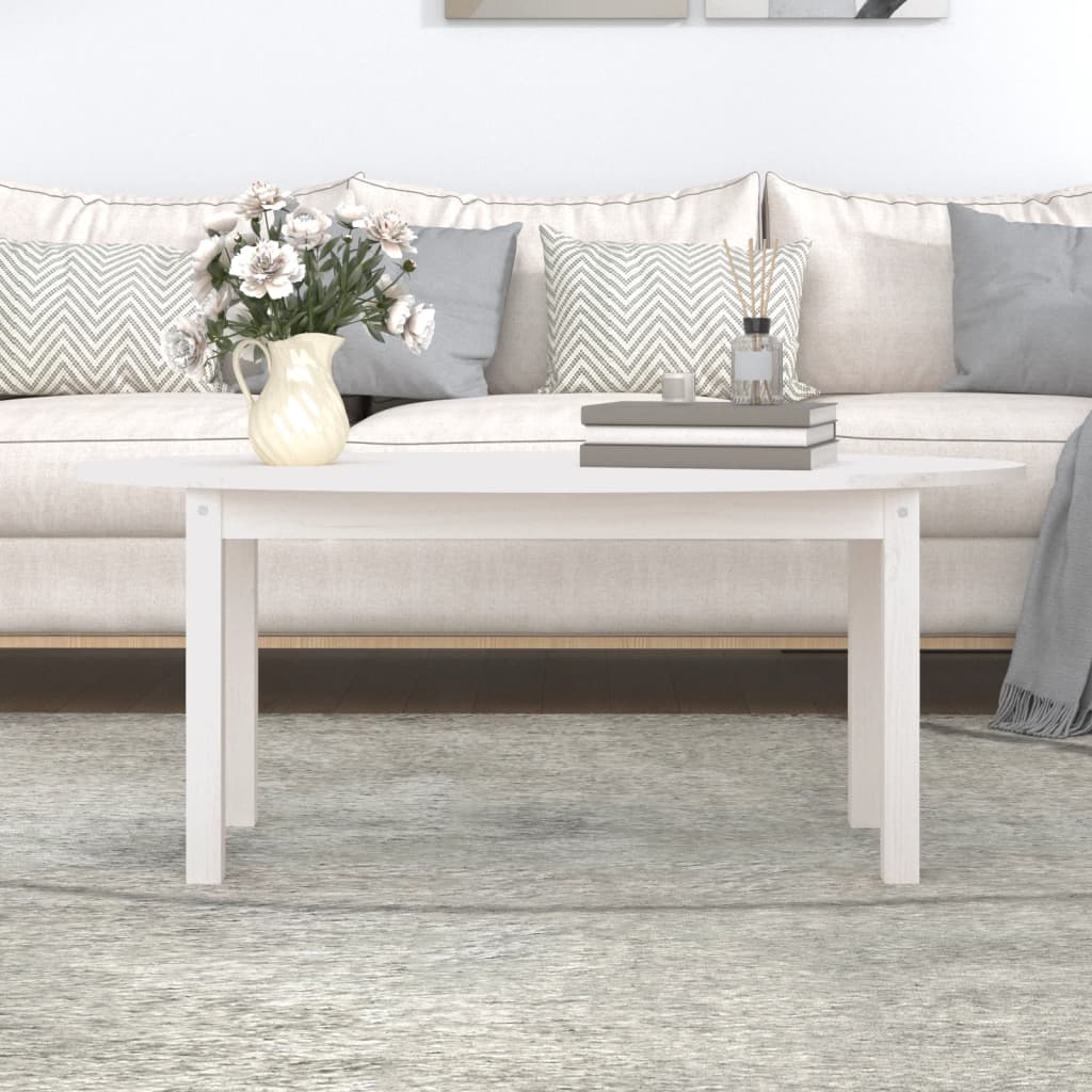 vidaXL Salontafel 110x55x45 cm massief grenenhout wit afbeelding