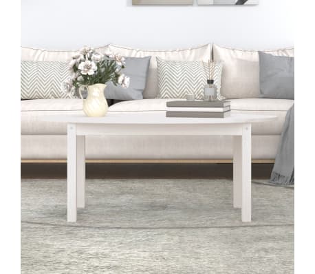 vidaXL Salontafel 110x55x45 cm massief grenenhout wit