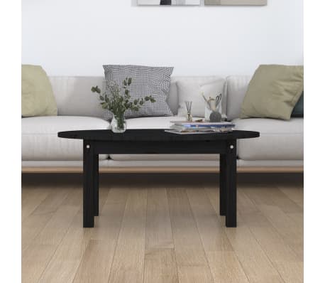 vidaXL Coffee Table Black 80x40x35 cm Solid Wood Pine