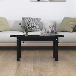 vidaXL Coffee Table Black 80x40x35 cm Solid Wood Pine