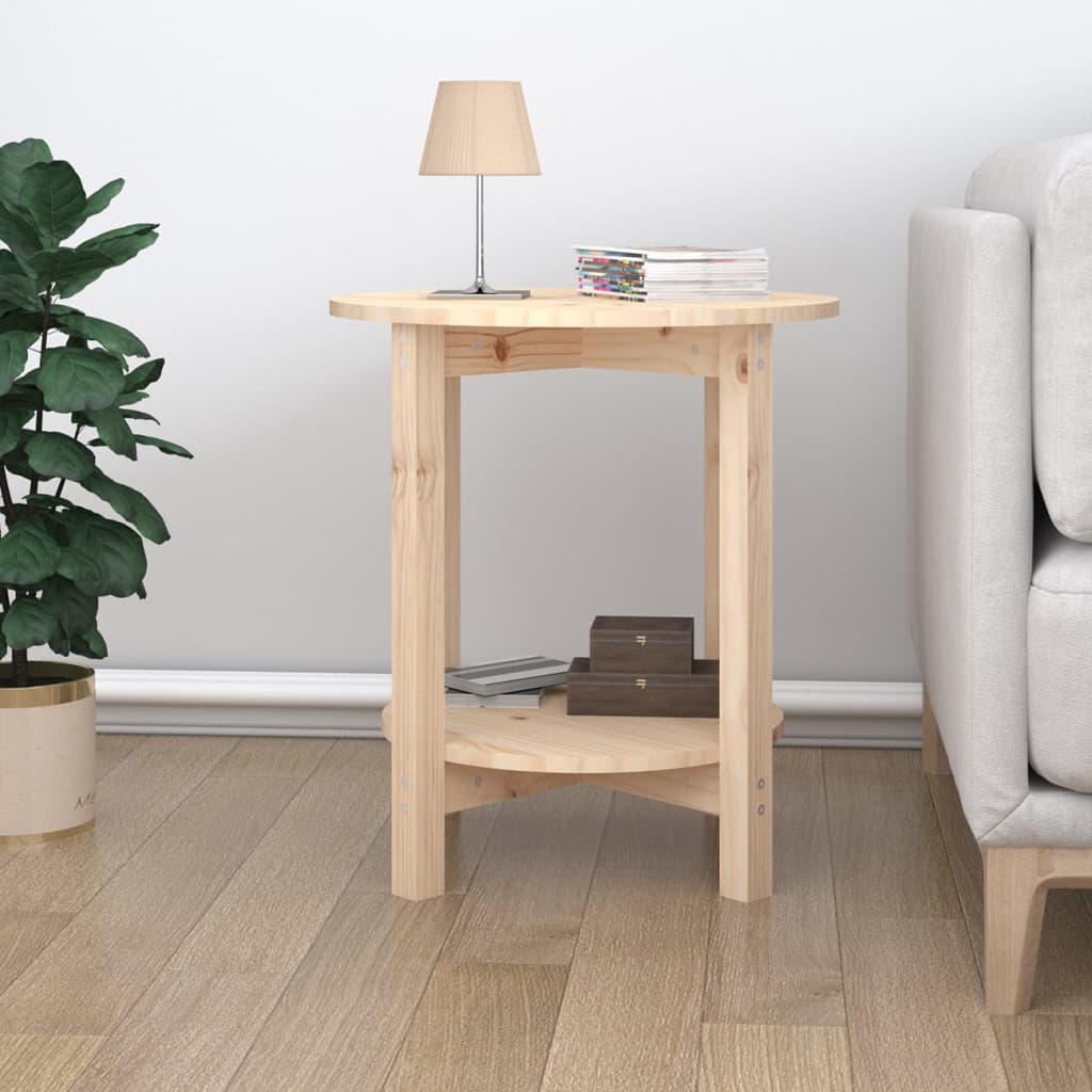 vidaXL Sohvapöytä Ø 55x60 cm täysi mänty