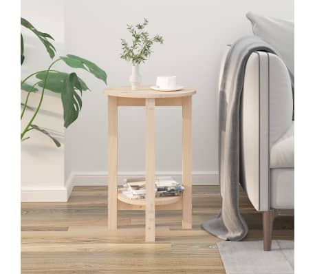 vidaXL Stolik kawowy, &Oslash; 40x60 cm, lite drewno sosnowe