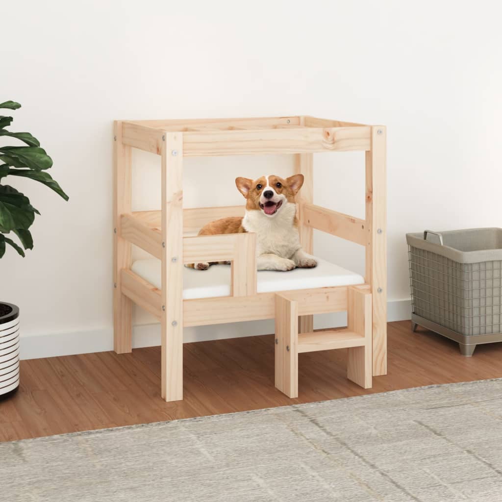 vida XL Hundebett 55,5x 53,5x 60 cm Massivholz Kiefer