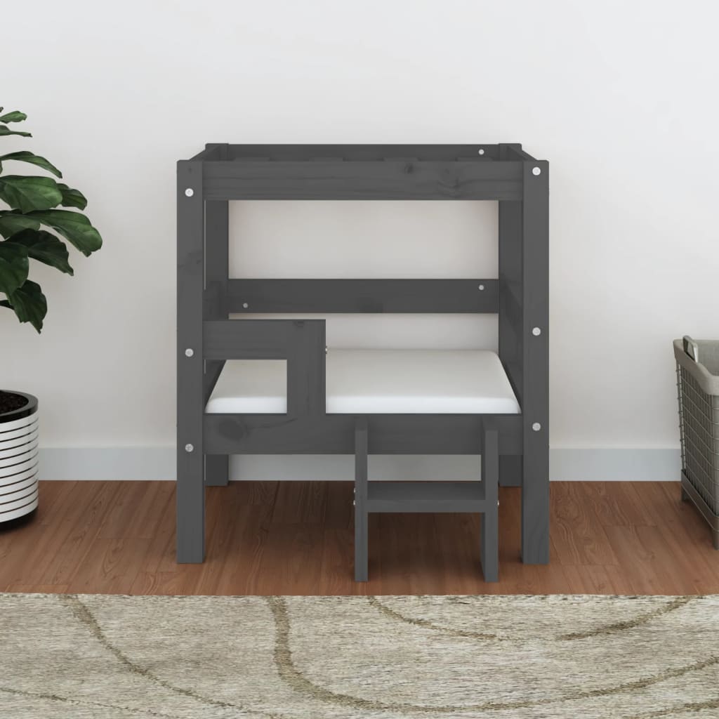 vidaXL Koiransänky harmaa 55,5x53,5x60 cm täysi mänty
