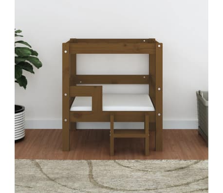 vidaXL Dog Bed Honey Brown 55.5x53.5x60 cm Solid Wood Pine